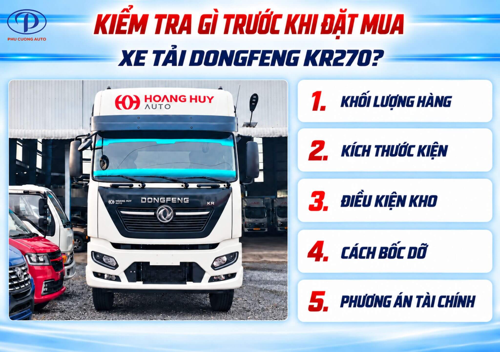 5 thông tin cần kiểm tra trước khi mua xe tải Dongfeng KR270