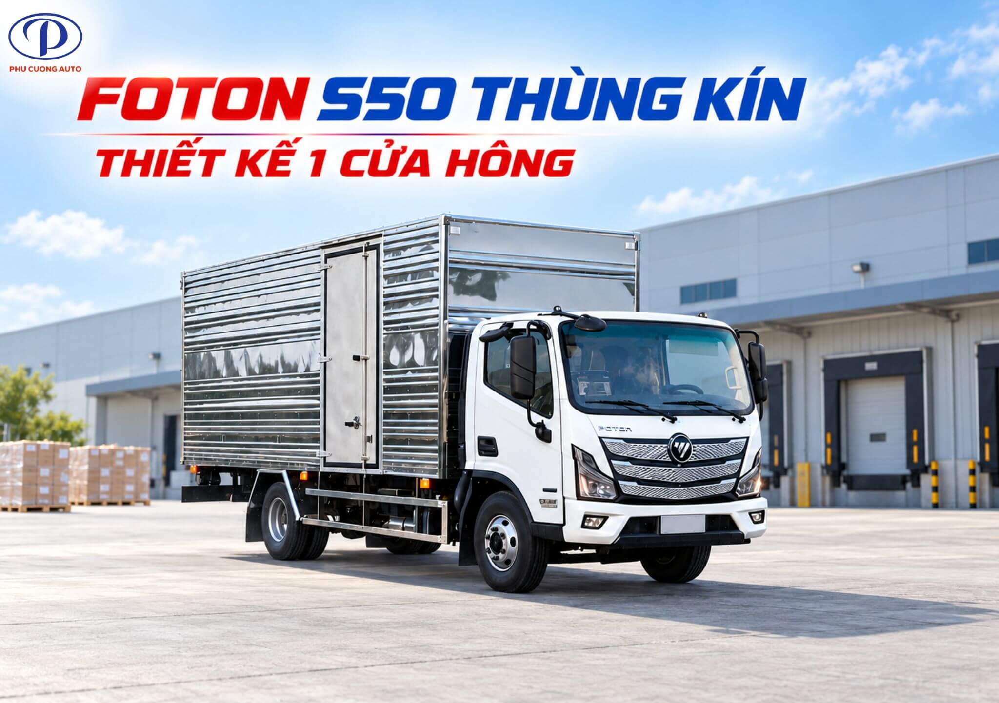Xe tải Foton S50 thùng kín có một cửa hông